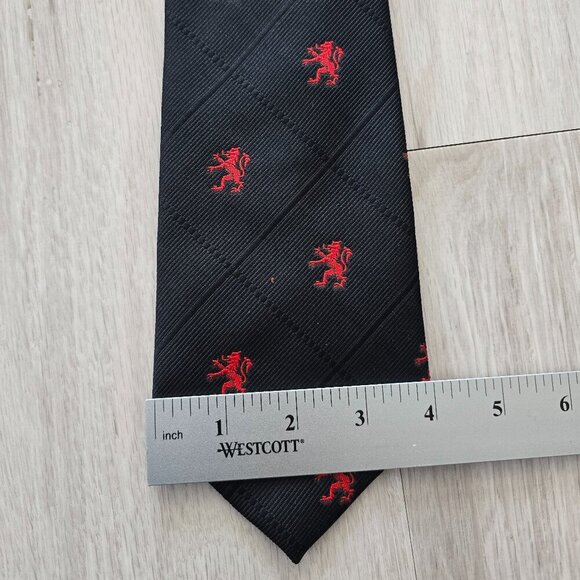 vintage Rosenblatts | Collegiate red lion black medium width retro tie | unisex - Picture 6 of 8